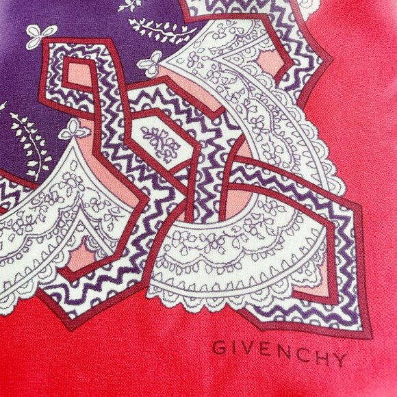 Vintage Givenchy Silk Scarf – Ornate Medallion Design - Picture 2 of 11